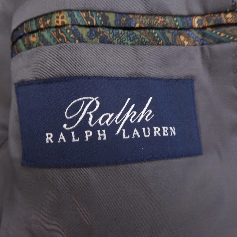 Ralph Lauren Mens Sport Coat Blazer Gray Silk Wool 54R Executive Fi